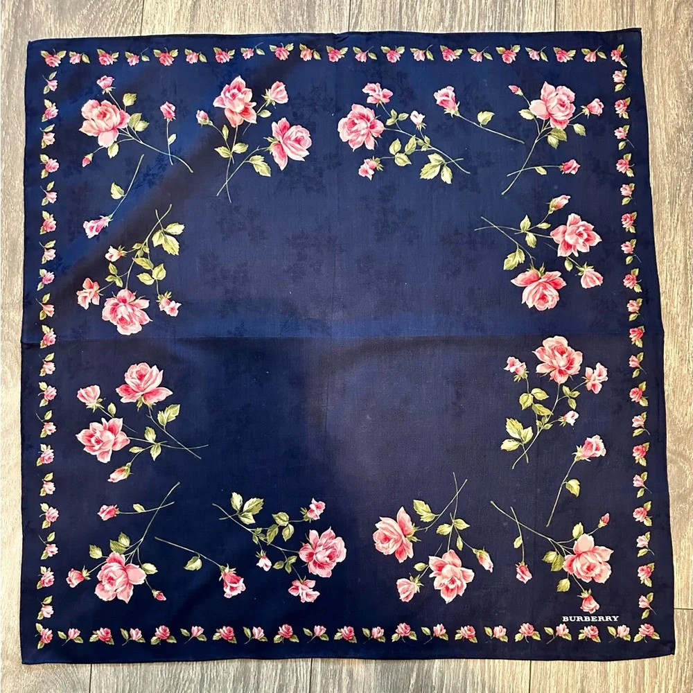 Burberry flower cotton scarf.look at last photo u will see hidden flower pattern - Picture 2 of 4